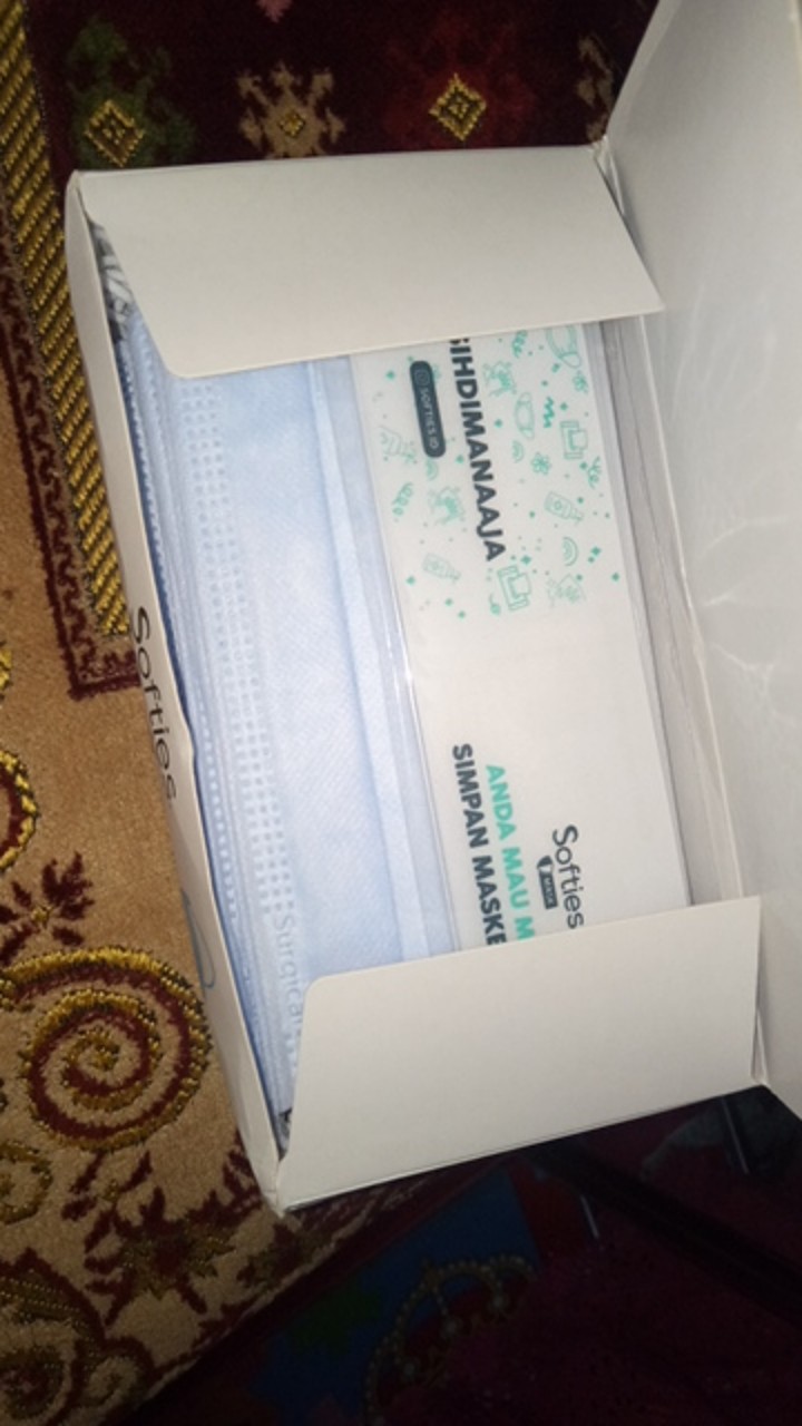 Masker Softies Daily Surgical Medis 30 Mask Polos Motif Hijab Headloop Anak Batik Parang Japanese