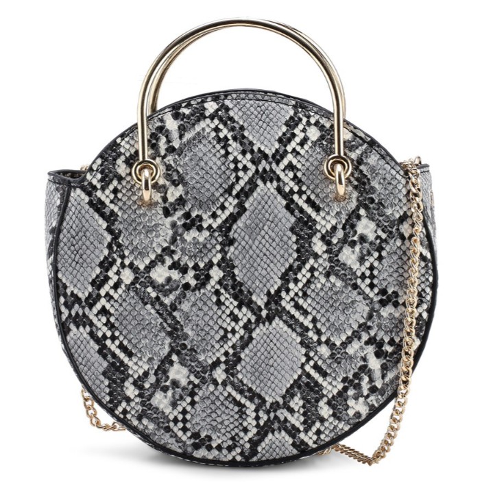 Mango Snake-Effect Round Bag