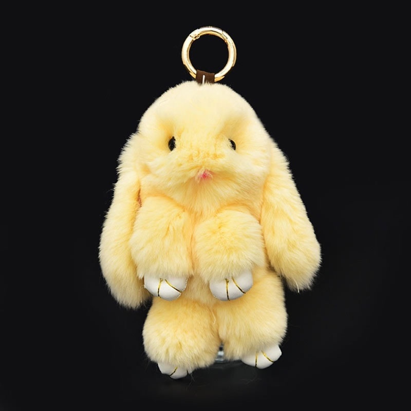 SIY  Bunny Rex Rabbit Fur Bag Handbag Keychain Pom Doll Ball Key Chain Ring Pendant