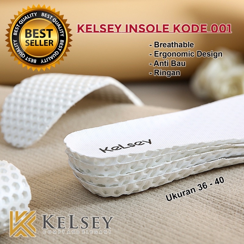 Kelsey Insole Alas Kaki 001 White / Asli Empuk Nyaman Saat Di Pakai