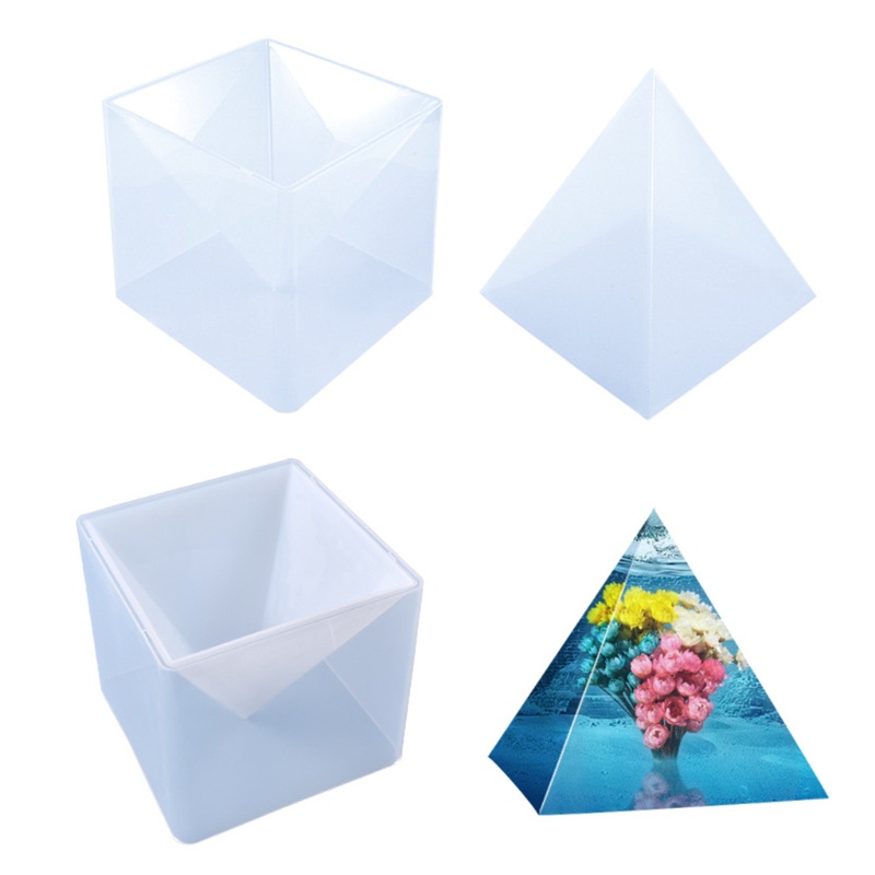 SIY  Creative Pyramid Table Ornaments Crystal Epoxy Resin Mold Home Desk Decortaions Casting Silicone Mould DIY Crafts Jewelry Making Tool