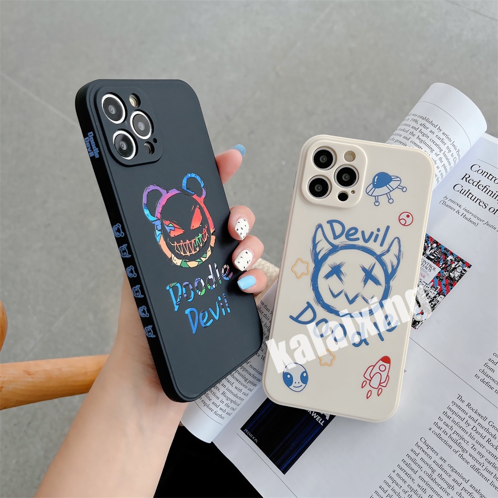 Soft Case Motif Devil Untuk iPhone 7plus 8plus 6plus 6 6s 7 8 14 / 13 / 12 / 11 Pro Max 13mini 12mini X Xs Max Xr