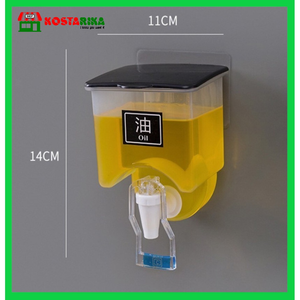 KOSTARIKA Dispenser Minyak Cuka Kecap Tempel Dinding Dispenser Cairan Dapur