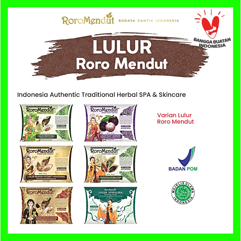 Lulur / Scrub Organik Roro Mendut All Variant 20gr &amp; 40gr