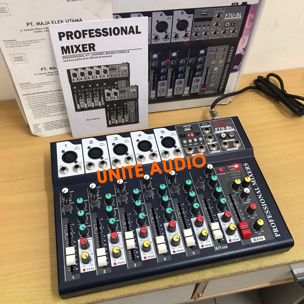 MIXER AUDIO BLACKSPIDER F7U BL BLACK SPIDER F7UBL 7 CHANNEL MIXER
