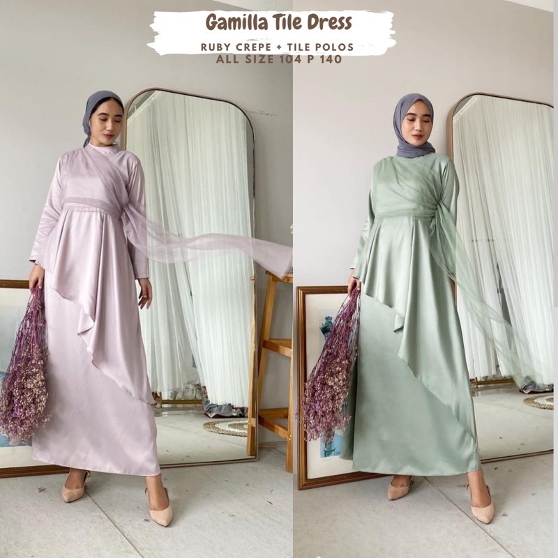 Gamilla Tille Dress Ld 104/Dress Tille Pesta/Dress Sage/Dress Tille Kondangan/Dress Murah