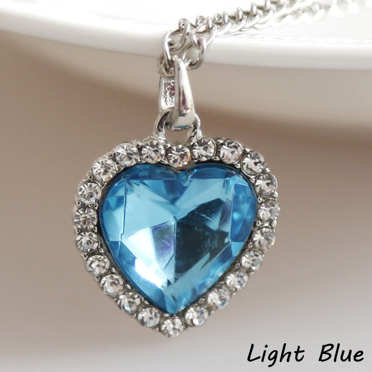 Fashion Crystal Full Rhinestones Titanic Heart of Ocean Necklaces Jewelry Gift