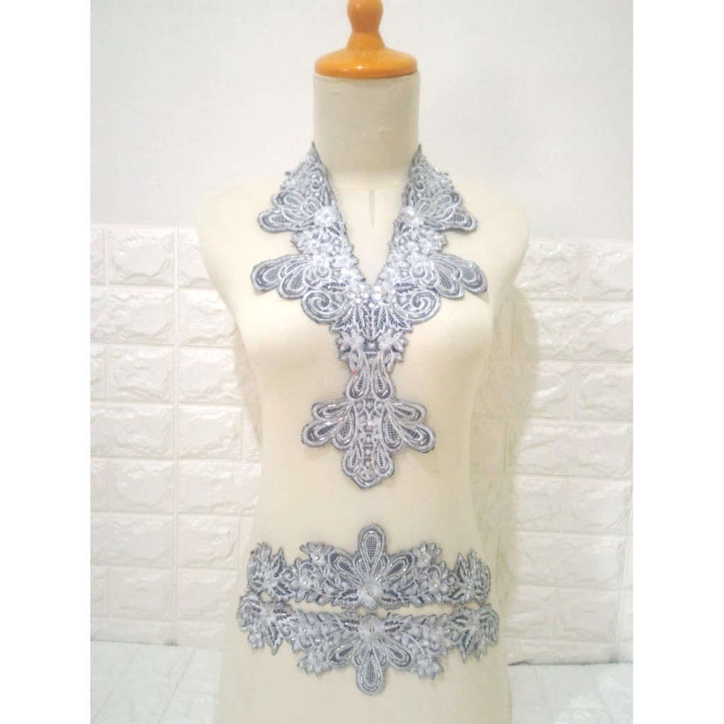 Renda bordir dada payet murah