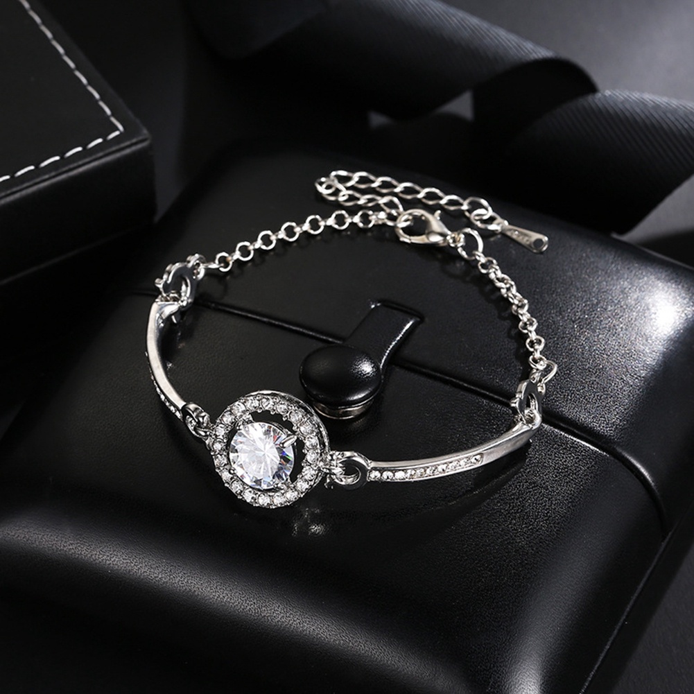 Hu Hu Hu Hu Hu Alat Bantu Pasang Kacamata♡ Gelang Bangle Adjustable Hias Kubik Zirkon Bulat Untuk Wanita