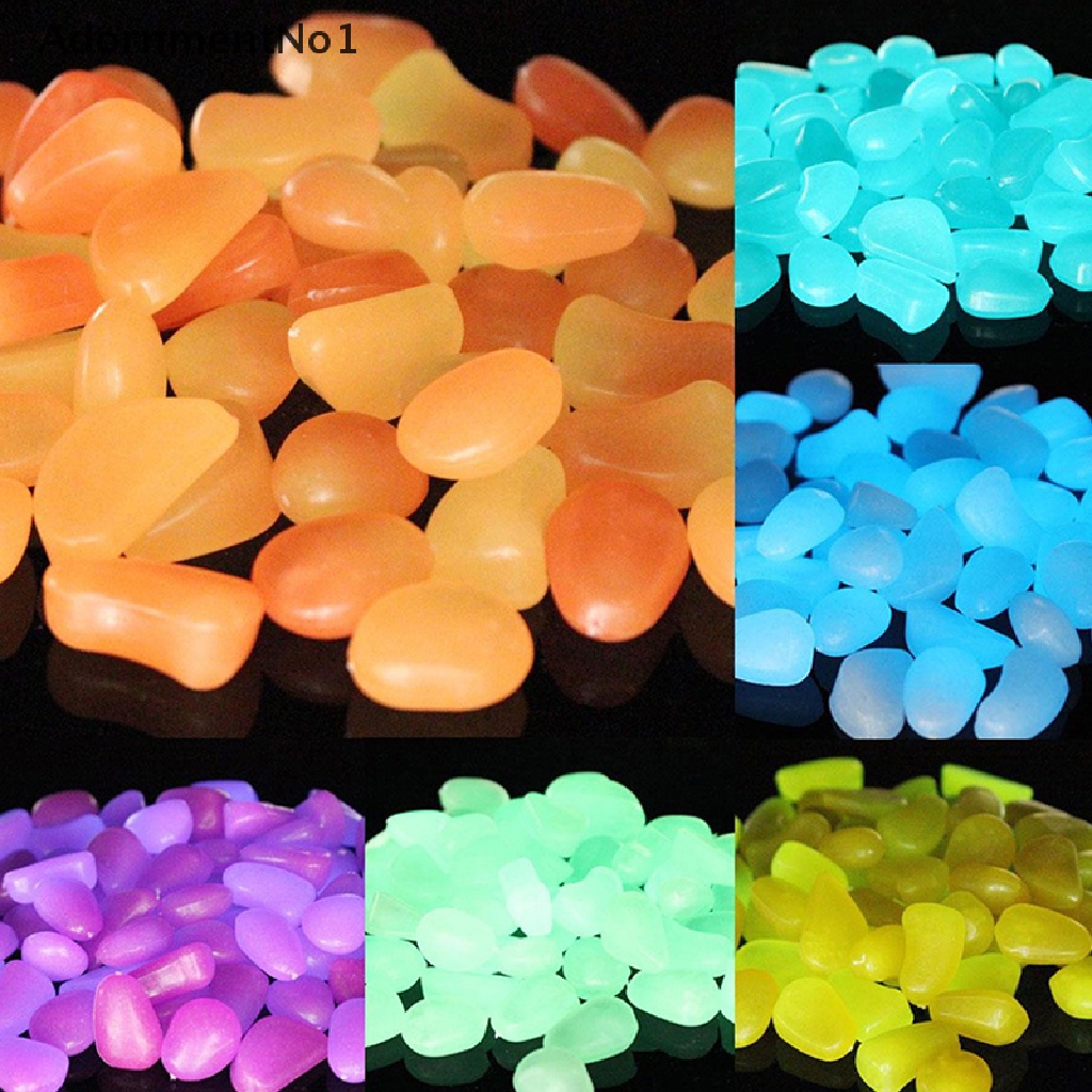 (AdornmentNo1) 20pcs Batu Kerikil Luminous Glow In The Dark Untuk Dekorasi Akuarium Ikan