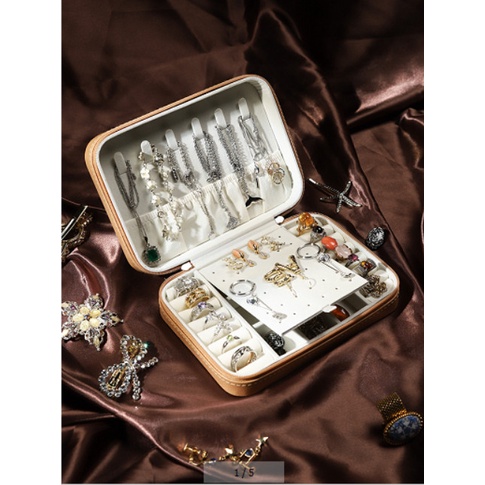 Box Perhiasan Persegi Panjang / Travel Jewelry Anting Kalung Cincin / Kotak Perhiasan