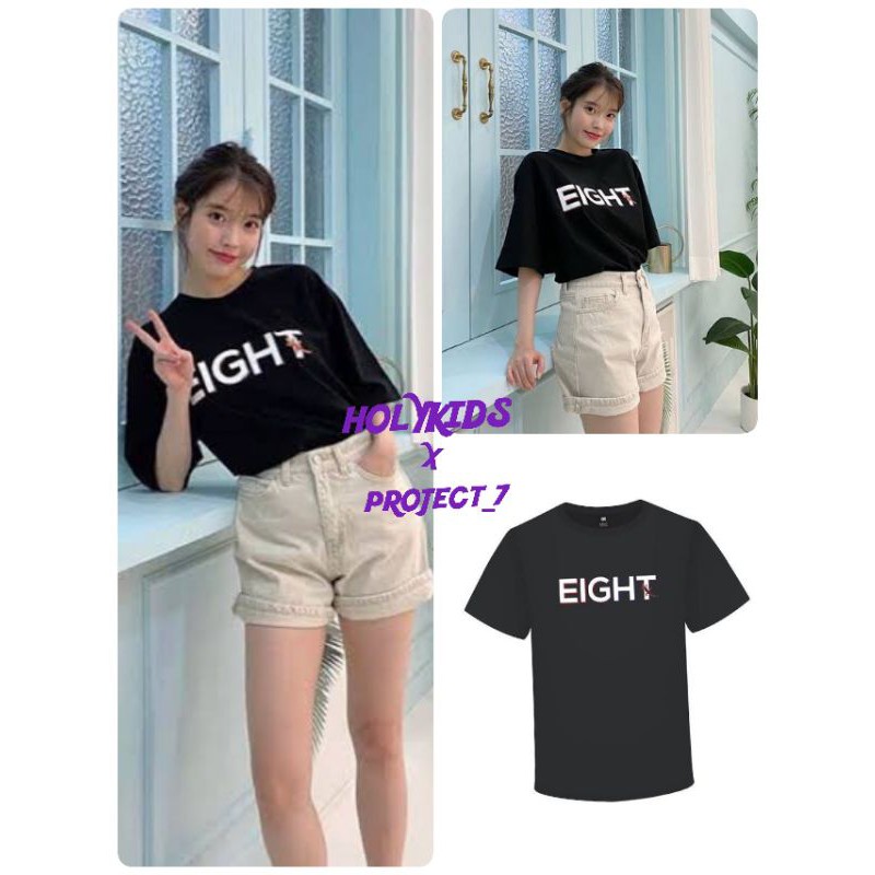 [COD] KAOS KPOP IU EIGHT VERSI 2 S-XXL / TSHIRT KOREA IU FEAT SUGA /BAJU KPOP IU EIGHT