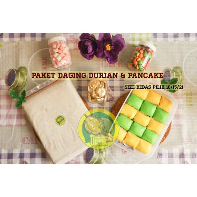 

Daging Durian & Pancake Durian - Paket 1 kg Daging Durian Medan & 1 box Pancake Durian