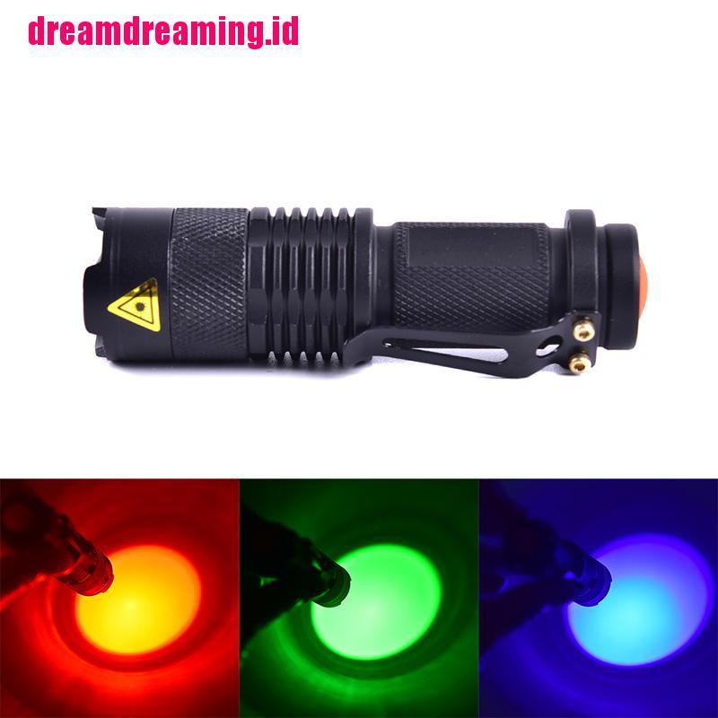 Lampu Senter LED Night Vision Warna Merah Hijau Biru Untuk Camping