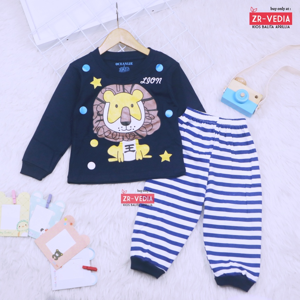 Piyama Miku uk 3-4 Tahun / Baju Tidur Cowok Setelan Kaos Anak Laki-Laki Lengan Celana Panjang IMPORT