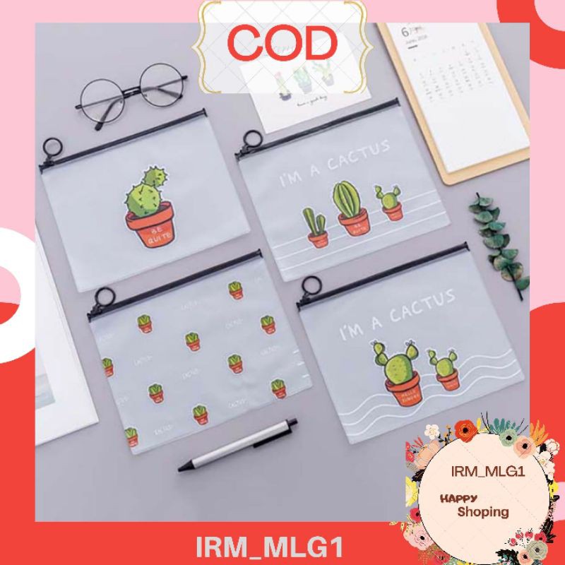 

Pouch Transparan Motif Kaktus / Kotak pensil transparan motif kaktus