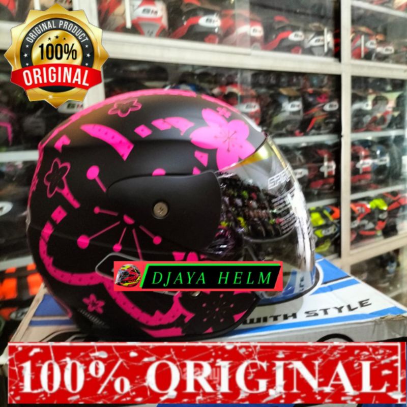 HELM GM EVOLUTION BITFLO BLACK PINK DOFF SIZE M