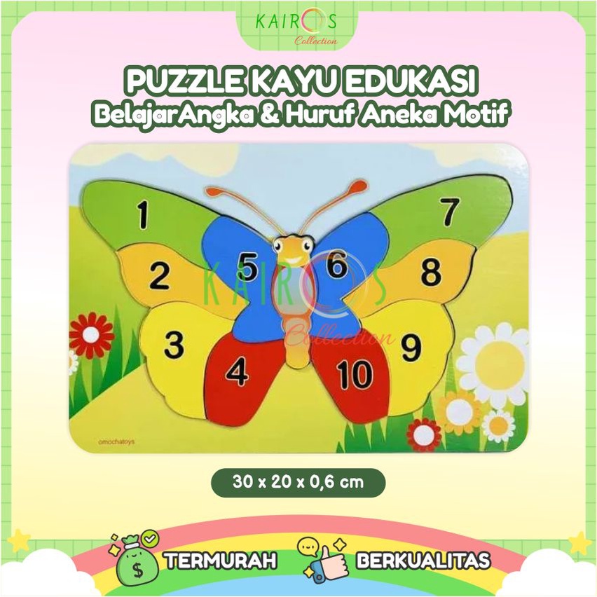 Puzzle Kayu Edukasi Anak Mainan Kayu Anak Belajar Aneka Motif