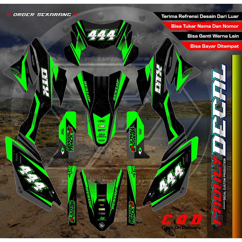 Decal Dtracker New Hijau Hitam Dengan Pilihan Warna lainnya sticker fullbody
