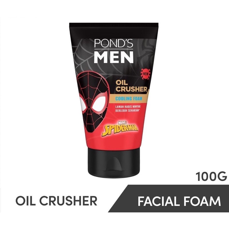 Ponds Men Oil Crusher Facial Foam 100G - Face Oil Pria Spiderman Edition