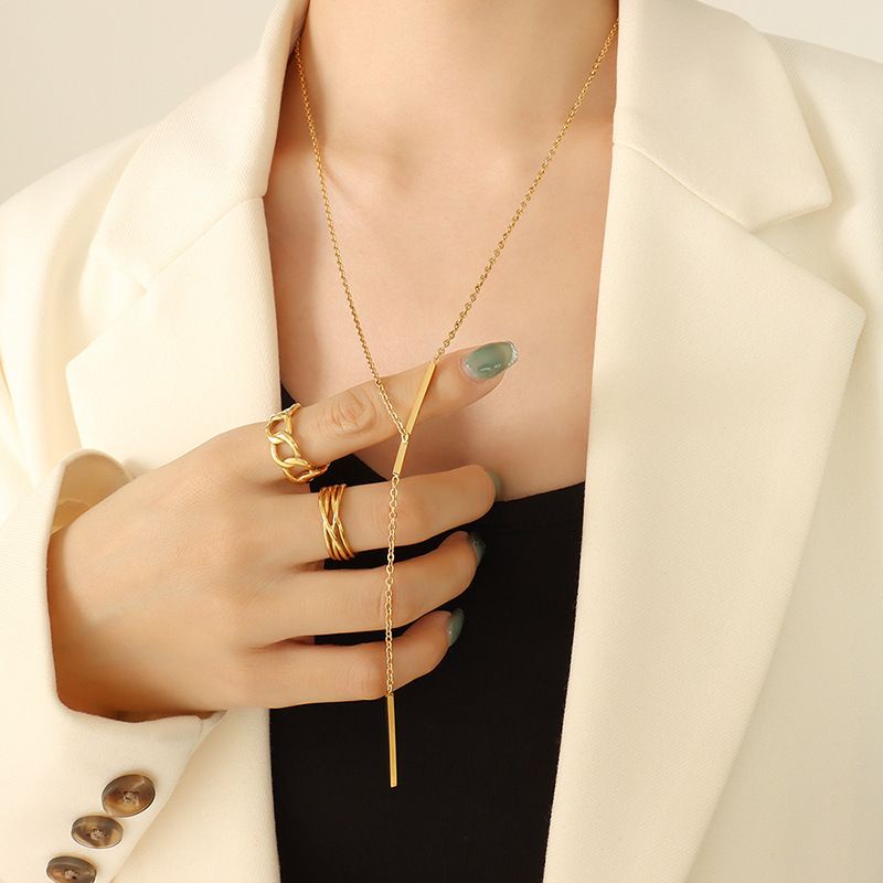 COD! kalung titanium wanita Y anti karat import / kalung panjang juntai