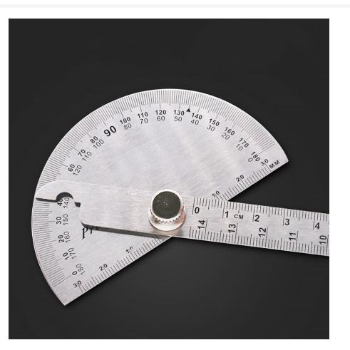 [TOSERBA_EMAK] -  Protractor Penggaris Jangka Roundhead Measuring Ruler Aluminium 14.5cm 180 Degree