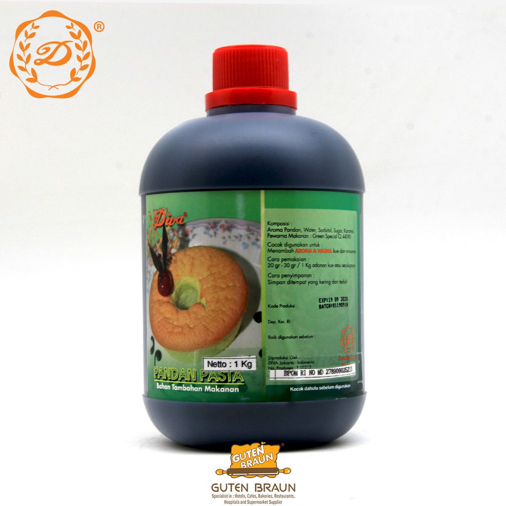 

DIVA Pandan Pasta 1Kg Bahan Tambahan Makanan Pasta PANDAN