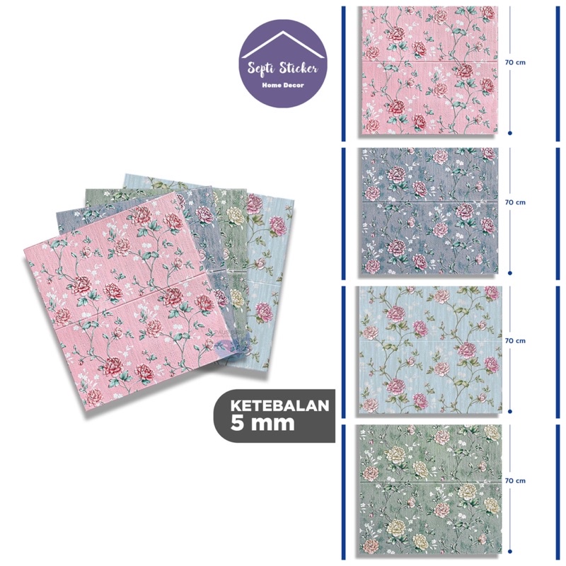 Wallpaper 3D foambrick bunga mawar