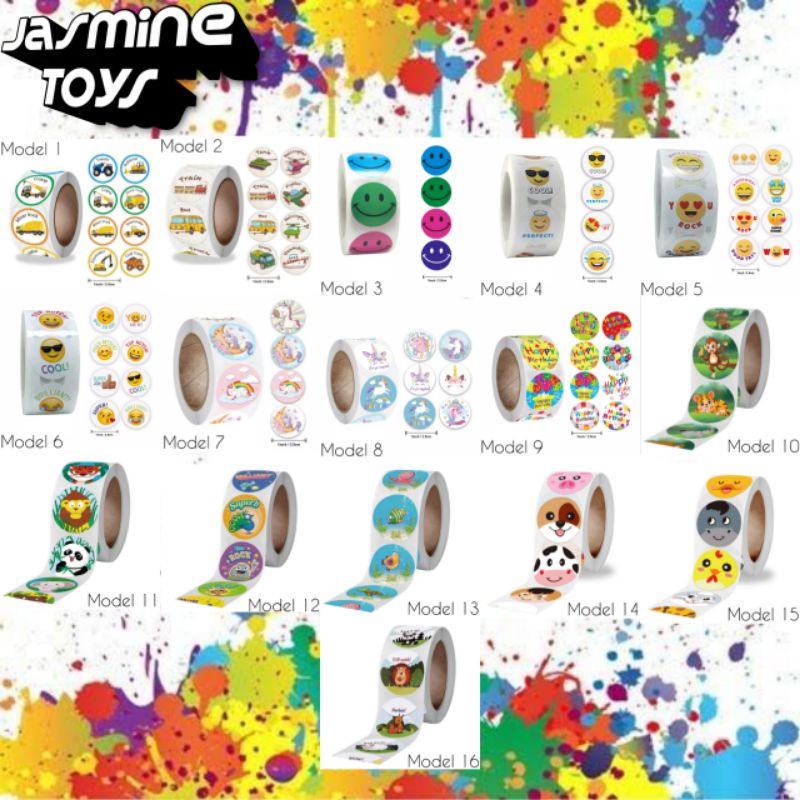 

Stiker Bulat Anak-anak Menghias Buku, Botol, Mainan, Segel