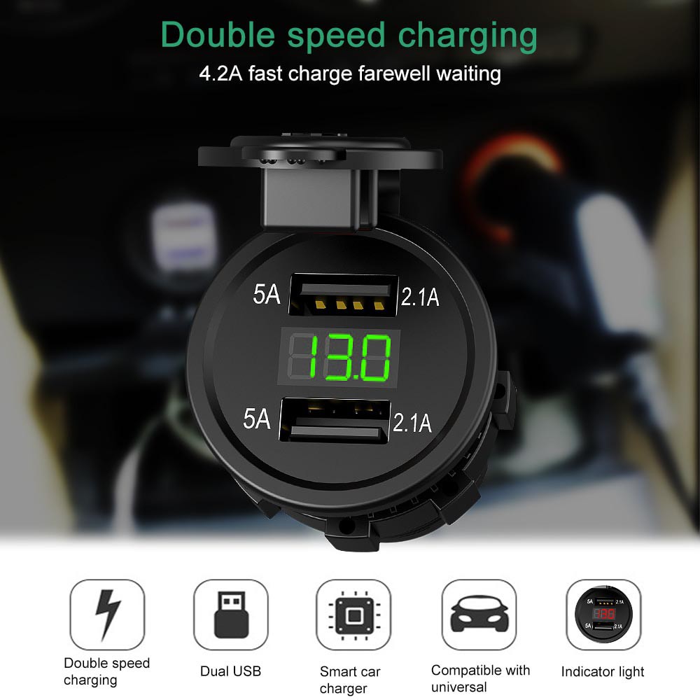 Charger Motor-Mobil Waterproof Support Fast Charging 4.2 AMp