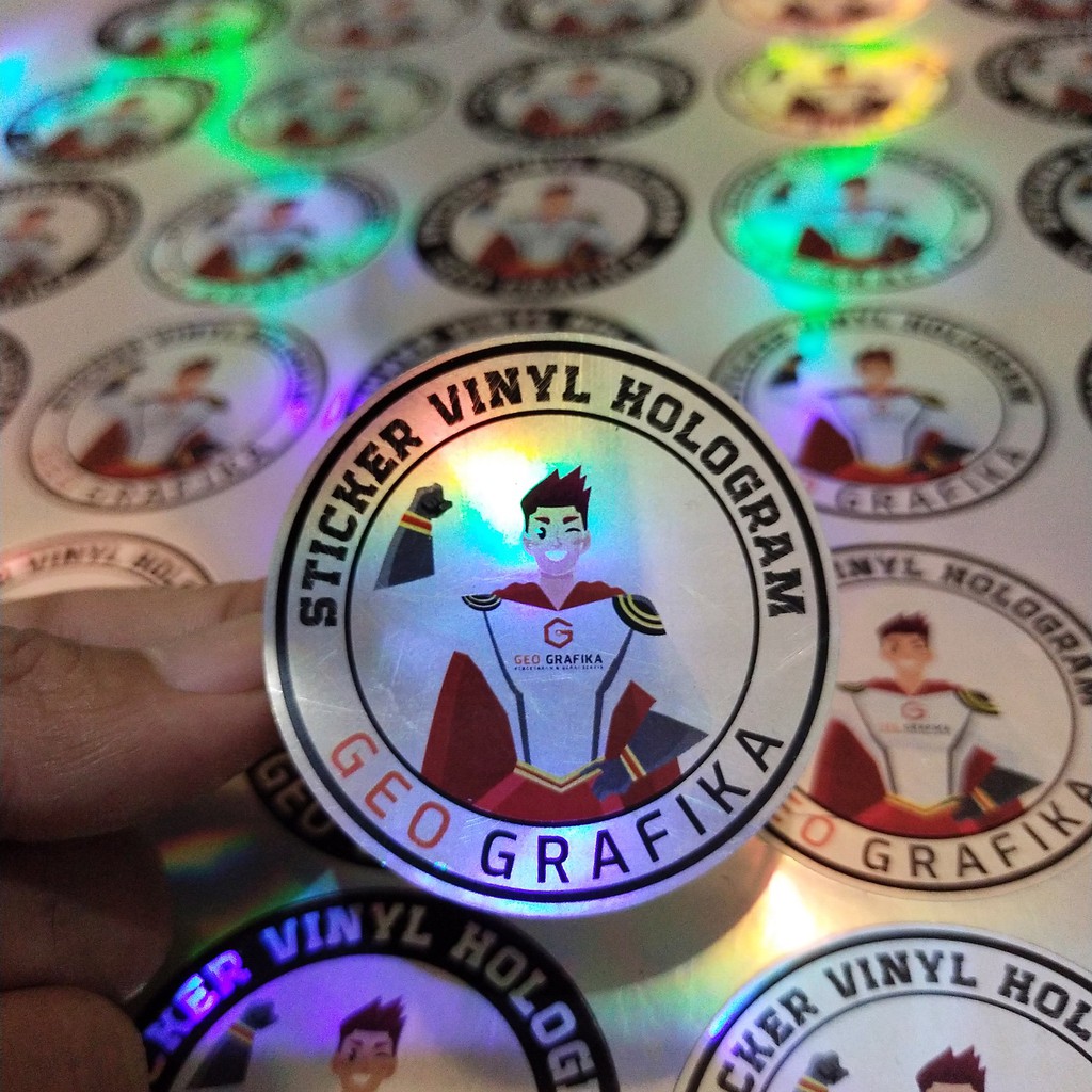 

Geo Grafika - Sticker Hologram Rainbow A3+ Custom Desain