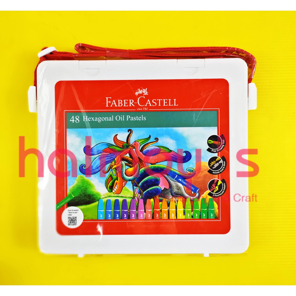 

CRAYON /HEXAGONAL OIL PASTEL FABER CASTELL ( BOX PUTIH SUSU ) 48 WARNA
