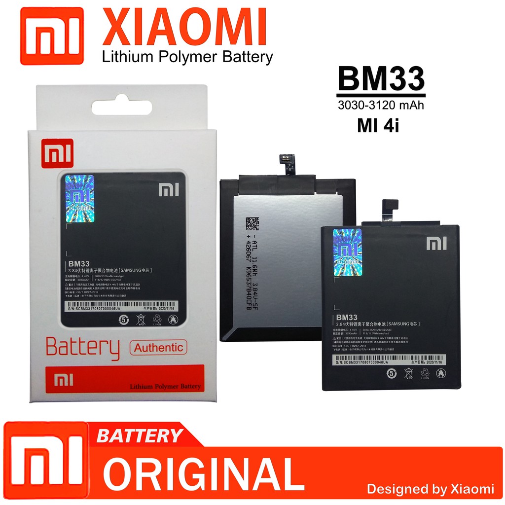 BATERAI XIAOMI 4i BATERAI XIAOMI  MI 4I BATTERY BM-33 ORIGINAL