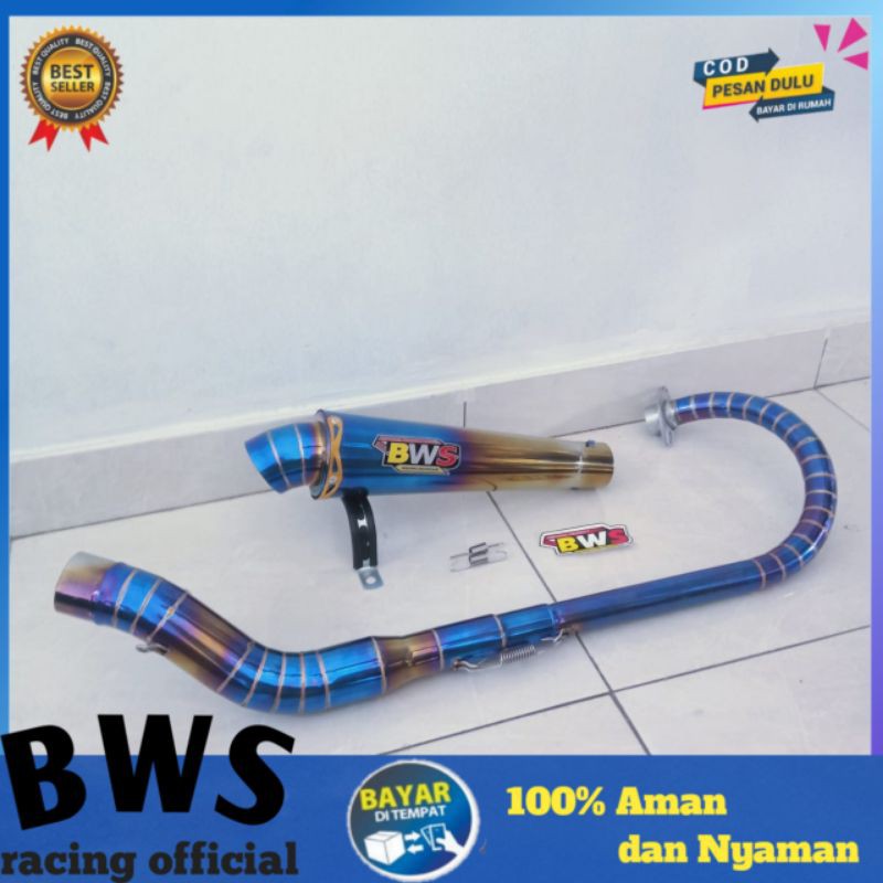 Knalpot Vixion new old bluemoon leher c full stainless