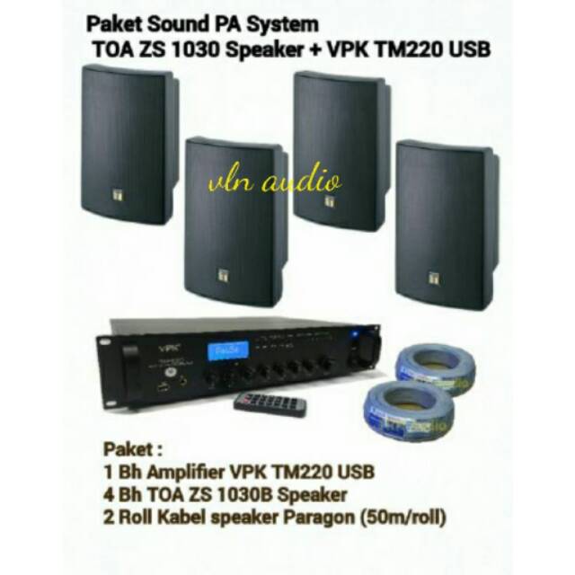 Paket sound speaker TOA ZS-1030 + ampli VPK TM220 USB ORIGINAL