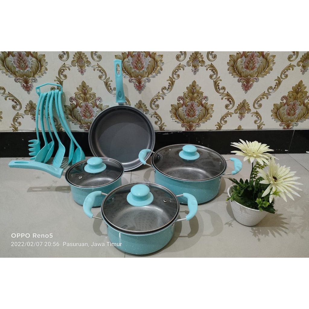 Panci set 13pcs Warna Biru