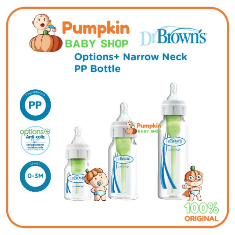 Dr Browns PP Narrow Neck Options+ Baby Bottle / Botol Susu Bayi