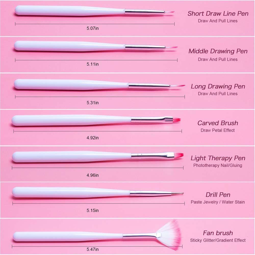 AUGUSTINA Agustina Nail Art Lukisan Pena Ultra-Tipis Garis Kuas Gambar Kuku Manicure 3D Nail Tips Pen Nail Dotting Pen
