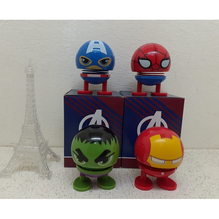 Pajangan Dashboard Mobil Avengers Spiderman, Ironman, Hulk, Captain us