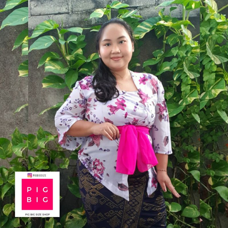 Kebaya sifon bunga bunga jumbo big size