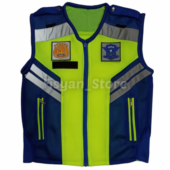 Rompi Security | Rompi Satpam | Rompi Polisi Double Mesh Biru