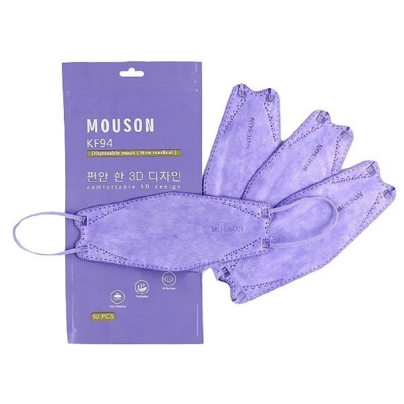 ENZ ® MASKER KF94 KF 94 MOUSON MODEL KOREA PREMIUM 4PLY 4 PLY HITAM PUTIH ABU 1 PACK ISI 10 PCS UKURAN DEWASA 1010