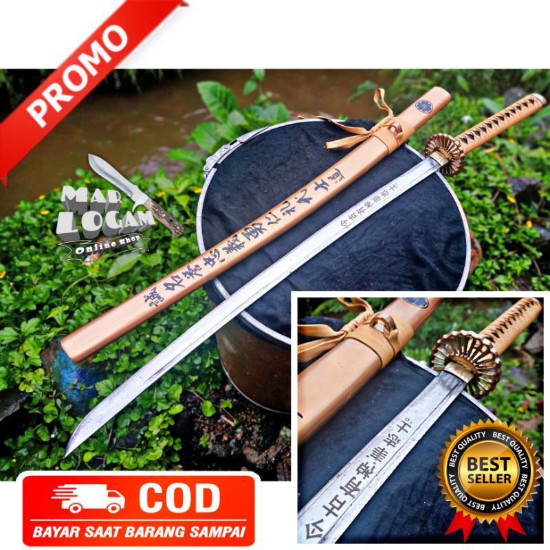 TERMURAH!!! Katana Thelast kanji gold custom mewah pedang jepang samurai