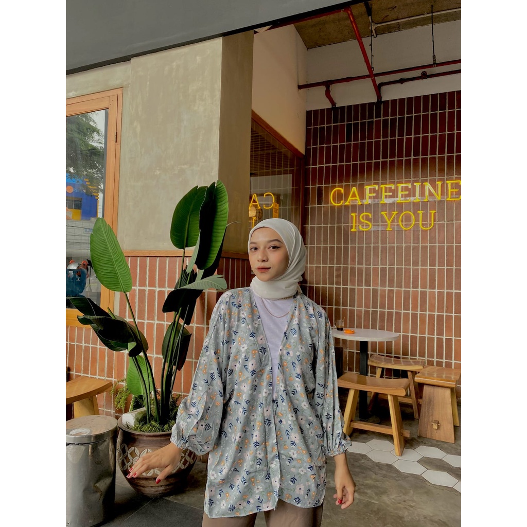 Rumah Polos Kiyowo Outer / Outer Hits / Outer Balon /  Outer Batwing / Outer / Outer Wanita-Bunga Grey