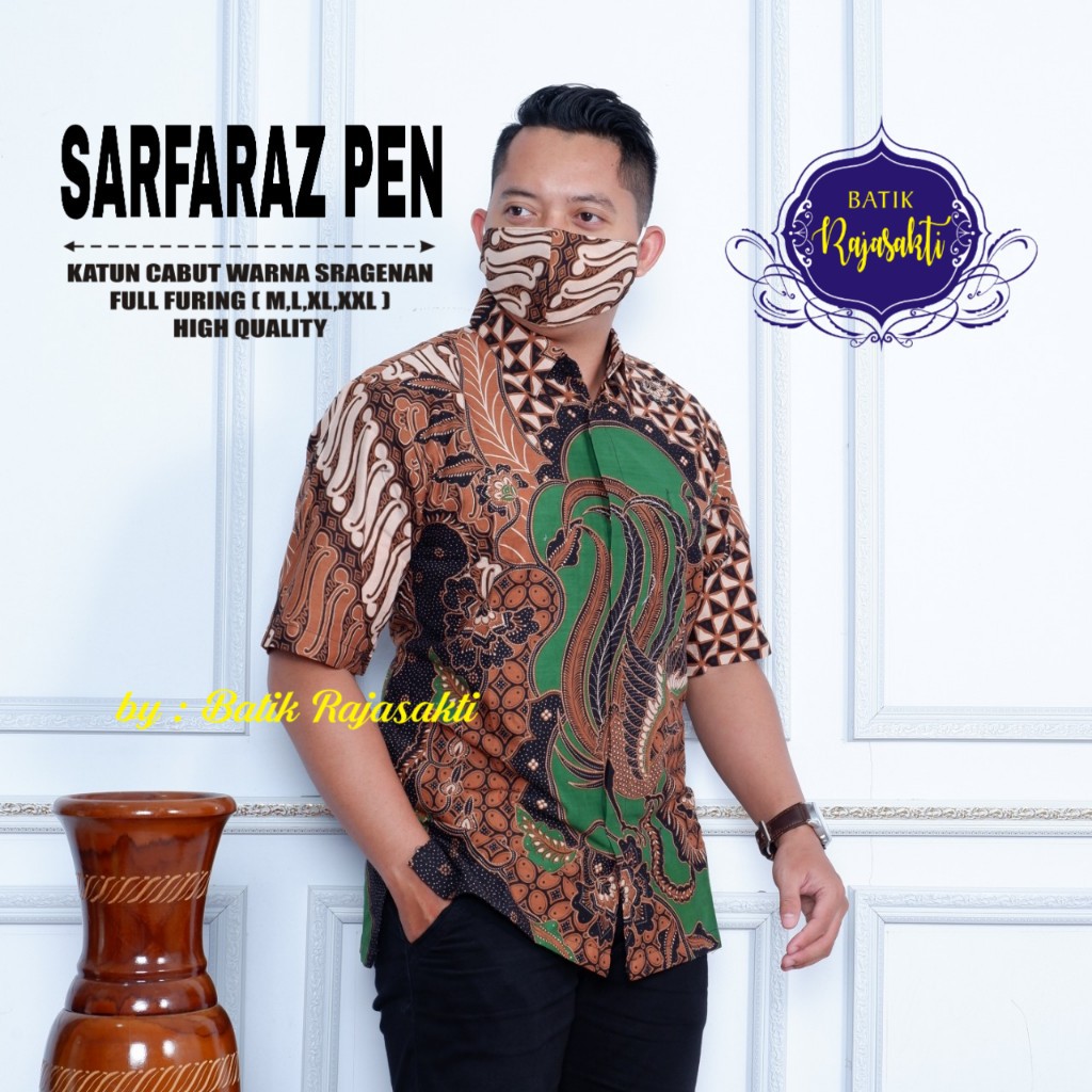 SARFARAZ RAJASAKTI KEMEJA BATIK SOLO PRIA LENGAN PENDEK LAPIS FURING ATASAN BATIK PREMIUM MODERN KATUN HALUS BAHUWIRYA  BANAMITRA BANAMITRA PUTIH BANGSAWAN BAYU PUTRA BERLIAN BIRU BHARATAYUDA BIMASENA BIRENDRA BIRU INDAH BRAHMAKERTA BRAHMAKERTA MERAH BUDI