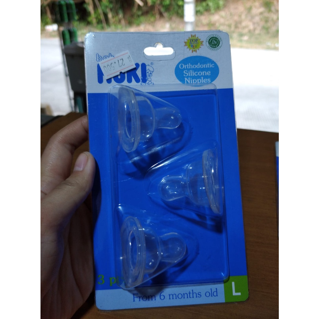 Baby Huki Orthodontic Silicone Nipples Blister Dot gepeng isi 3 / S/M/L
