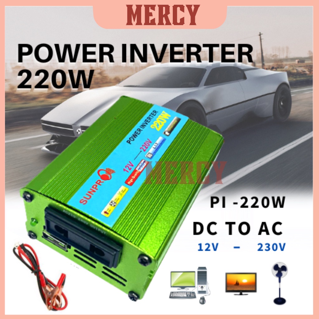 Power Inverter Digital 500W dan 1000w DC 12V ke AC 220V Power INVERTER PI-2000watt dan 3000watt DC 12V TO AC 220V DENGAN LCD TERBARU