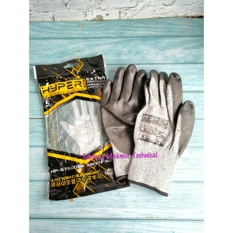 HYPER Sarung Tangan Safety Glove Anti Gores Potong Sayat Cut Resistance