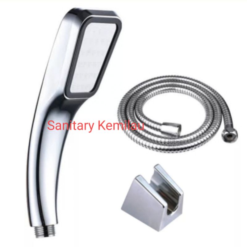 Hand Shower Kamar Mandi 300 Lubang Tekanan Tinggi Pancuran Aerator Head Filter Selang Shower