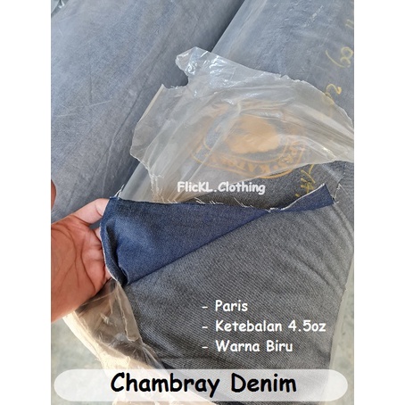 Bahan Kain Jeans Denim 4.5oz Katun Denim 3.5oz Chambray 4.5oz Chambray 3.5oz Denim 8oz Jeans 8oz Chambray 8oz Paris Helium Tx0135